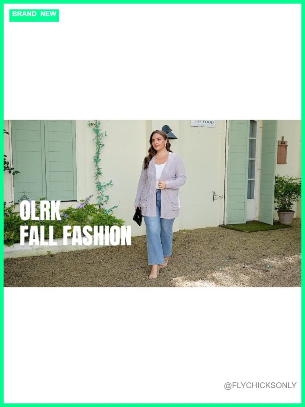 Plus Size Open Front Ribbed Cardigan Sweater with Pockets - Picture 5 of 5